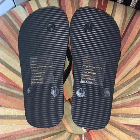 Big Girls Size 13 Flip Flops Black - Picture 5 of 5